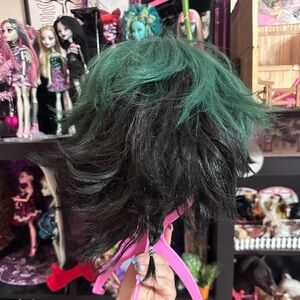 Green and black already styled Deku wig with faux braids  #myheroacademia